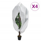 Protectie de fleece plante cu fermoar 4 buc 70 g/m&sup2; 3,93x3,5 m