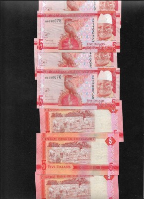 Gambia 5 dalasis 2015 unc pret pe bucata foto