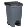 Cos Gunoi Plastic 60L Antracit cu Pedala si Roti - Capacitate Mare, Inaltime 70cm, Durabil
