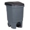 Coș de Gunoi Plastic, Antracit, 60L, Capac, Pedală, Roți