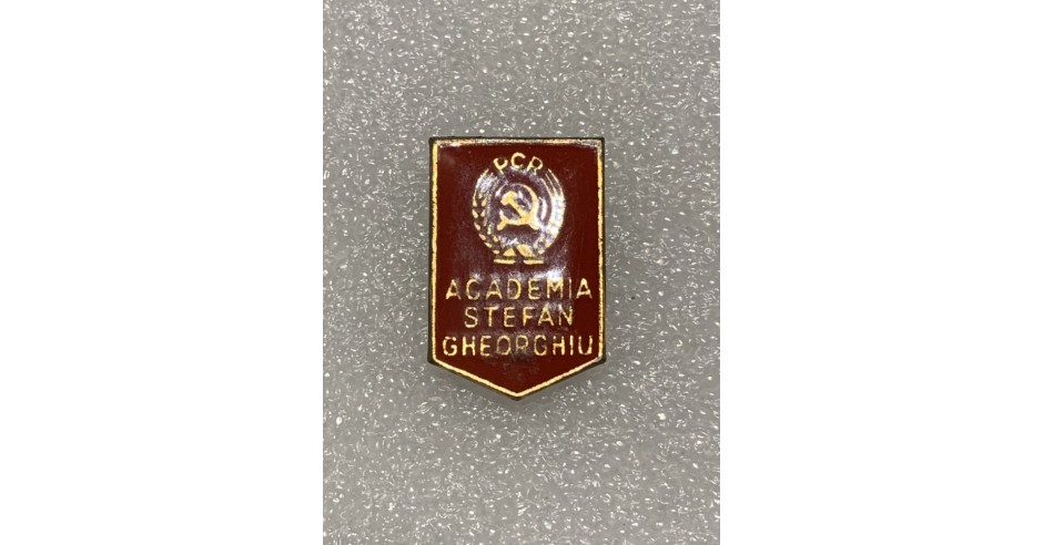 Insigne émaillé D'époque - Académie Communiste 'Stefan Gheorghiu' - Roumanie - Collectionneur