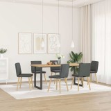 VidaXL Scaune de sufragerie, 6 buc., gri &icirc;nchis, material textil