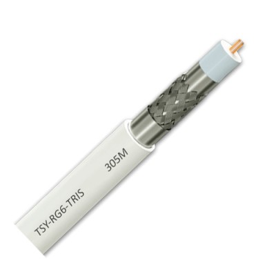 Cablu coaxial RG 6 TRISHIELD, 305m, alb TSY-RG6-TRIS foto