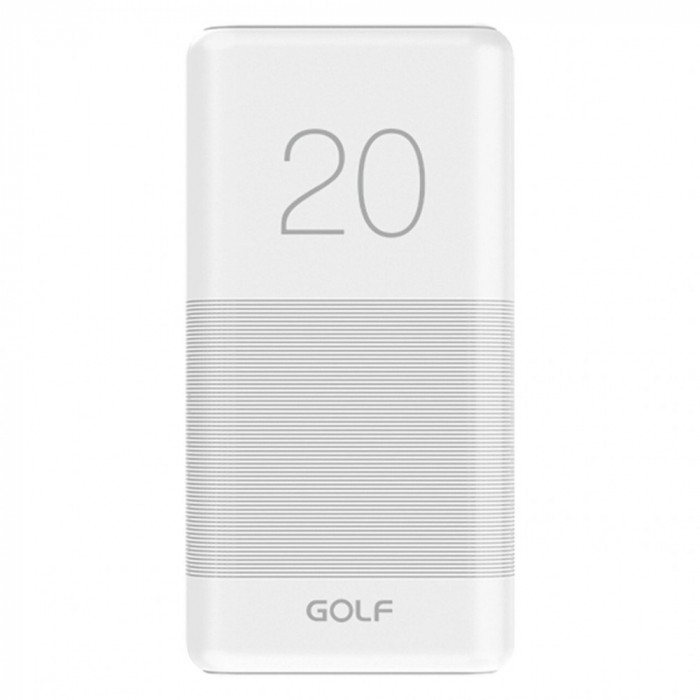 Golf Power Bank (booster) 20000mA ALB 2 iesiri USB 1x2,1A si 1x1A + microUSB + 4LED power tester G81