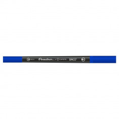 Pix Liner cu Doua Capete Daco Pensuliner, Varf Metalic 0.4 mm si Varf Tip Pensula, Albastru, Pixuri Linere, Linere Daco, Pix cu Doua Capete, Pixuri Do