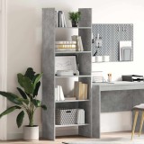 Bibliotecă, gri beton, 60x35x180 cm, lemn prelucrat