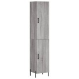 Cumpara ieftin Dulap inalt, gri sonoma, 34,5x34x180 cm, lemn prelucrat