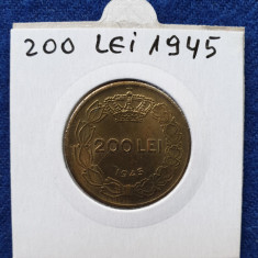 Moneda 200 Lei 1945 - Regele Mihai stare foarte buna - piesa superba - luciu