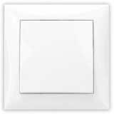 Intrerupator cap cruce Hoff Top, incastrat, rama inclusa, 10A, alb