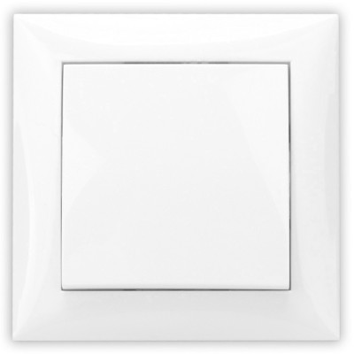 Intrerupator cap cruce Hoff Top, incastrat, rama inclusa, 10A, alb foto