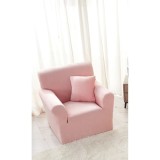 Cumpara ieftin Husa Elastica pentru Fotoliu din Catifea + Fata de Perna, Roz Deschis - JO682