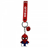 Breloc Spiderman pentru copii, cauciuc, rosu, 21 cm