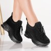Sneakers dama cu Platforma Negri din Piele Ecologica Intoarsa Molana, 40, Negru