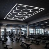 Cumpara ieftin Set Lumină LED Hexagonală 14 Module + Rama 484x243CM &ndash; Sală Fitness, Gym, Studio