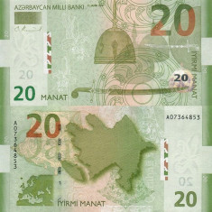AZERBAIDJAN █ bancnota █ 20 Manat █ 2005 █ P-28 █ UNC █ necirculata