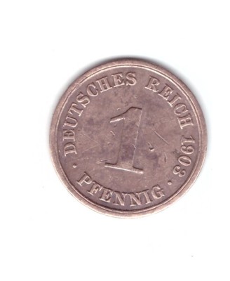 Moneda Germania 1 pfennig 1903 A, stare relativ buna, curata foto