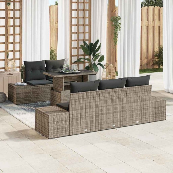 vidaXL Set de canapele pentru grădină 6 pcs Gri 100 x 55 x 73 cm 3357832