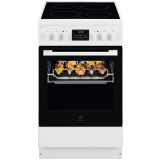 Aragaz Electrolux LKR540202W, Electric, Plita vitroceramica, 4 zone de gatit, Cuptor electric, 57 l, Clasa A, 50 cm, Alb