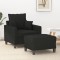 Gossi fotoliu canapea cu taburet, negru, 60 cm, material textil