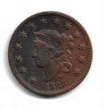 USA Cent - LIBERTY HEAD 1828 - Replica Muzeu, Europa, Cupru-Nichel