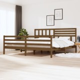 Cumpara ieftin Cadru de pat, maro miere, 200x200 cm, lemn masiv