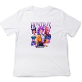Tricou copii K Pop Demon Huntrix, 9-10 ani, alb, imprimeu HD
