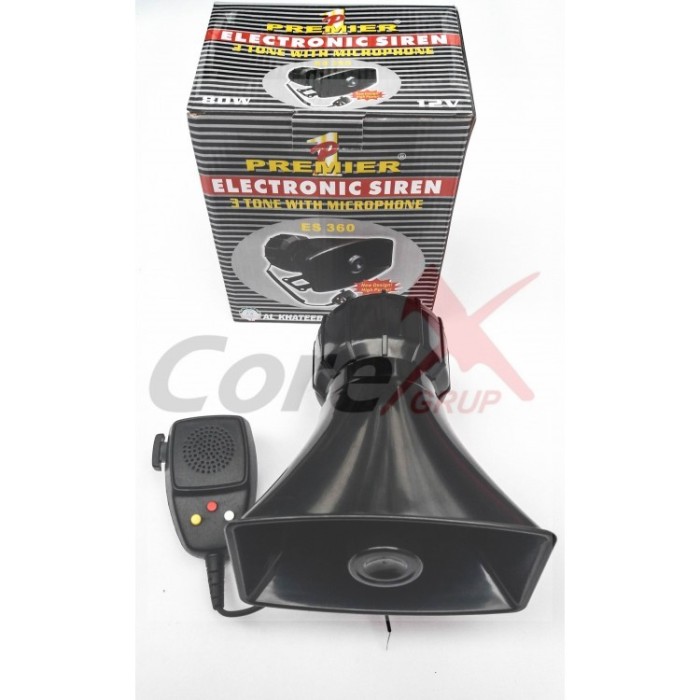 Sirena electronica cu 3 tonuri si microfon ES360BK Sirena electronica cu 3 tonuri si microfon ES360BK