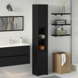 VidaXL Dulap de baie, stejar negru, 30x30x183,5 cm, lemn prelucrat