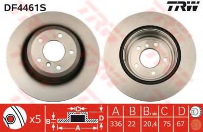 Disc frana BMW Seria 3 Cabriolet (E93) (2006 - 2013) TRW DF4461S foto