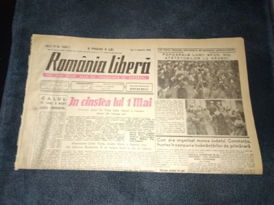 ZIARUL ROMANIA LIBERA 14 APRILIE 1949 foto