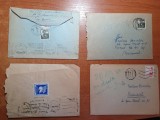 lot 10 - 4 plicuri circulate prin posta -in toate sunt si scrisori-anii &#039;50 -&#039;60