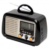 Radio portabil, SAL Retro, 3 benzi, Bluetooth, USB/microSD, alimentare baterii si retea