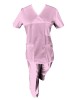 Costum Medical Pe Stil, Roz cu Elastan, Model Classic - XL, XS