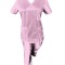 Costum Medical Pe Stil, Roz cu Elastan, Model Classic - S, 4XL