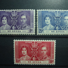 ST.LUCIA 1937 SERIE INCORONAREA GEORGE VI MH