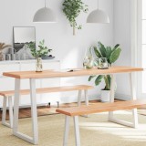 VidaXL Blat masă, 180x50x(2-6) cm, maro, lemn tratat contur organic