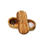 Recipient pentru condimente sare / piper din lemn de măslin