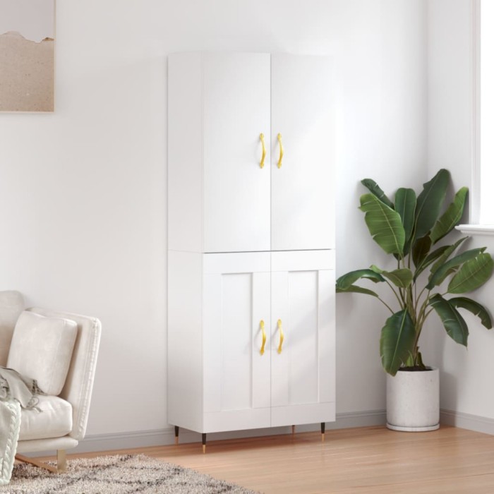 vidaXL Dulap &icirc;nalt, alb, 69,5x34x180 cm, lemn compozit