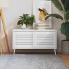 VidaXL Uși dulap design lambriu 2 buc. alb 39,5x49,4 cm lemn masiv pin 151146