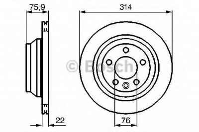 Disc frana VW TRANSPORTER V platou / sasiu (7JD, 7JE, 7JL, 7JY, 7JZ, 7FD) (2003 - 2016) BOSCH 0 986 479 B72 foto