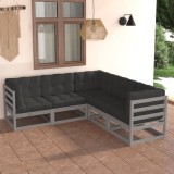 vidaXL Set mobilier de grădină cu perne, 5 piese, lemn masiv de pin 3076776