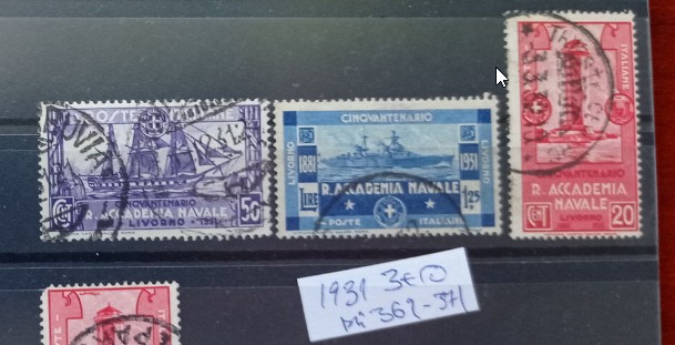 TS21 - Timbre serie Italia 1931 Mi369-371