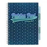 Caiet cu Spirala si Separatoare Pukka Pad Project Book Glee A4, Dictando, Albastru Inchis