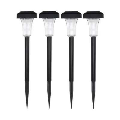 Set 4 Lampi de gradina, incarcare solara, alb cald foto