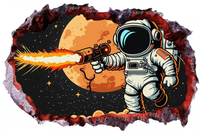 Sticker decorativ Astronaut, Negru, 90 cm, 8091ST-3