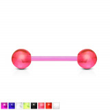 Barbell limbă flexibil UV - Culoare Piercing: Alb