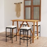 Cumpara ieftin Set mobilier bar de grădină cu perne, 5 piese, negru