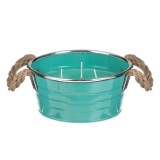 Lumanare Citronela in Galetusa Metalica Verde Menta cu Maner 320g, Oem