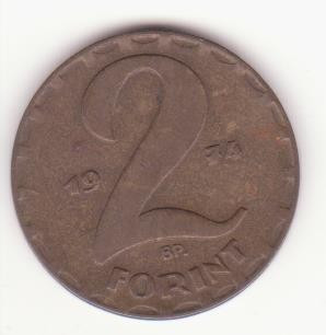 Ungaria 2 forint 1974 - KM# 591, Sch&amp;ouml;n# 94 foto