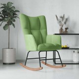 Cumpara ieftin Scaun balansoar, verde deschis, catifea